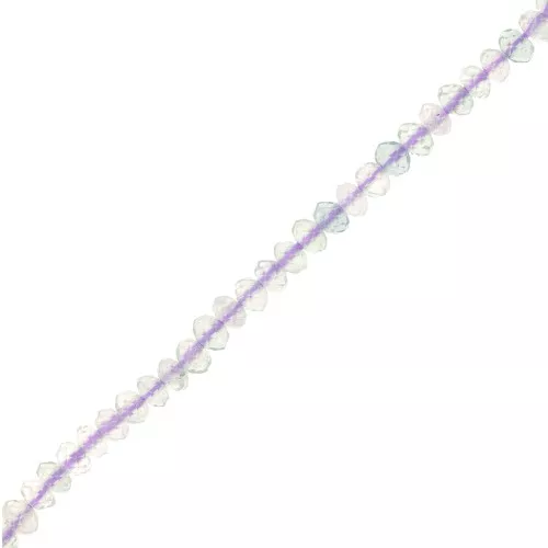 Perles rondelles aplaties facettées 3x2 mm en pierre gemme  - Fluorite x39cm