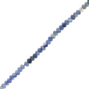Perles rondelles aplaties facettées 3x2 mm en pierre gemme  - Sodalite x39cm