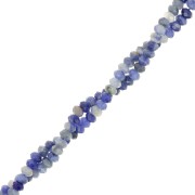 Perles rondelles aplaties facettées 3x2 mm en pierre gemme  - Sodalite x39cm