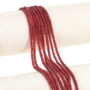 Perles rondelles aplaties facettées 3.5x2 mm en pierre gemme  - Cornaline x39cm