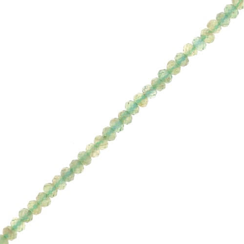 Perles rondelles aplaties facettées 3x2 mm en pierre gemme  - Aventurine x39cm