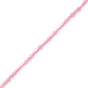 Perles rondelles aplaties facettées 3x2 mm en pierre gemme  - Quartz rose x39cm