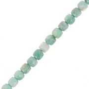 Perles cube facetté 4x4 mm en pierre gemme - Amazonite x10|raw }}