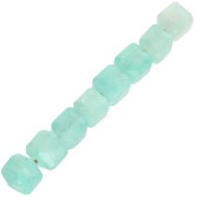 Perles cube facetté 4x4 mm en pierre gemme - Amazonite x10