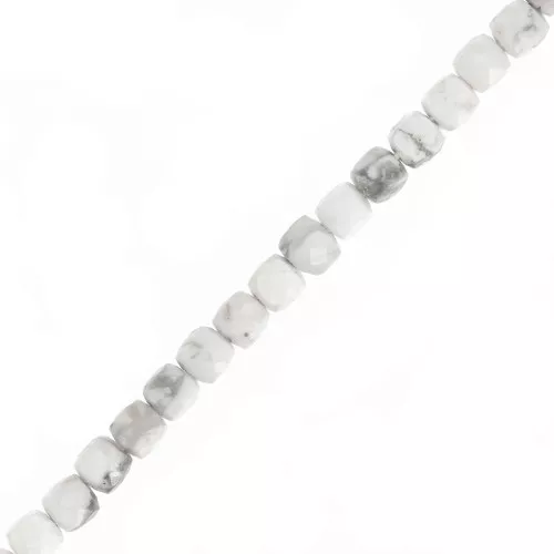 5 Perles En Howlite Naturelle - Diamètre Au Choix - Pierres Gemmes Pour Création Bijoux - Neuf