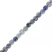 Perles cube facetté 4x4 mm en pierre gemme - Iolite x10