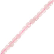 Perles cube facetté 4x4 mm en pierre gemme - Quartz rose x10