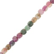 Perles cube facetté 4x4 mm en pierre gemme - Tourmaline x10|raw }}