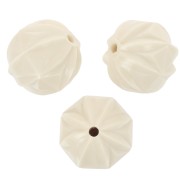 Perles rondes travaillées en résine opaque 10 mm - Ecru x10|raw }}
