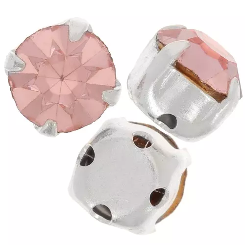 Chatons montés 6 mm Light Rose x5