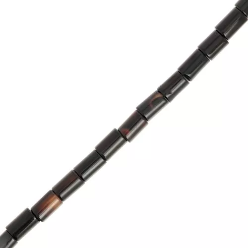Perles tube en pierre gemme 5x3.5 mm - Agate noire x38cm