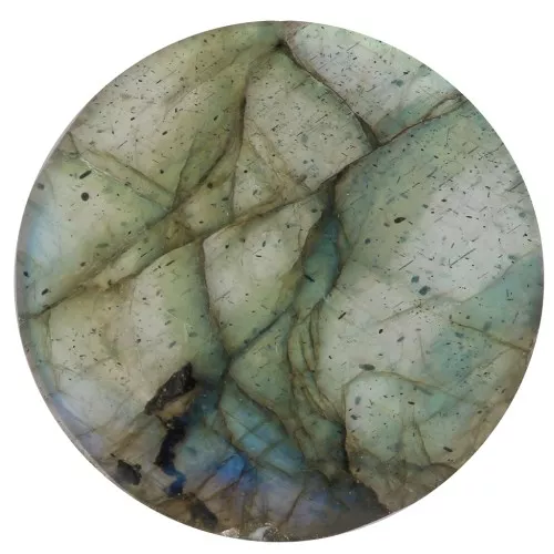 Cabochon plat rond - palet - 12 mm en pierre gemme - Labradorite x1