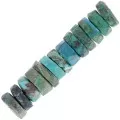 Perles Heishi rondelles facettées - en pierre gemme 6x2.5 mm - Chrysocolle x20