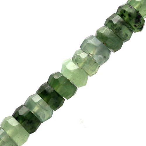 Perles Heishi rondelles facettées - en pierre gemme 5.5x3 mm - Serpentine x20