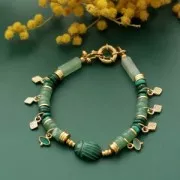 Perles Heishi rondelles en pierre gemme 6x2 mm - Serpentine x20