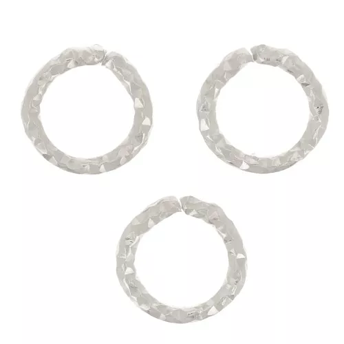 Anneaux ouverts diamantés 5.5x0.9 mm - Argent 925 x10