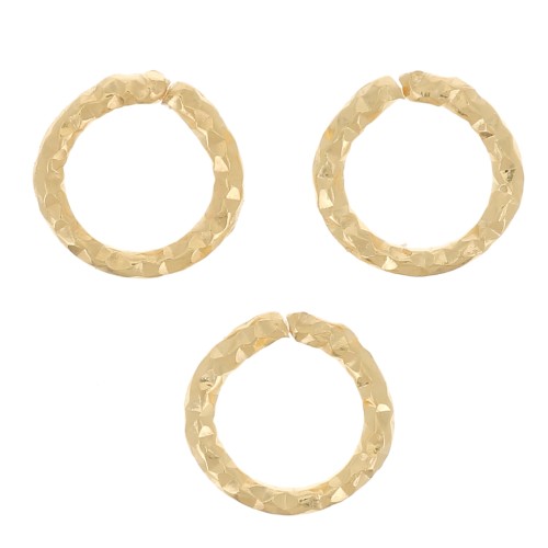 Anneaux ouverts diamantés 5.5x0.9 mm - Argent 925 Doré à l'or fin x10