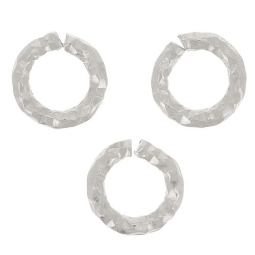 Anneaux ouverts diamantés 4.5x0.9 mm - Argent 925 x10