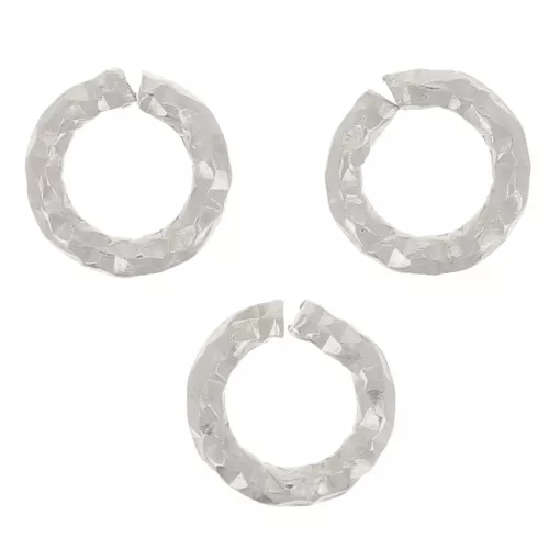 Anneaux ouverts diamantés 4.5x0.9 mm - Argent 925 x10
