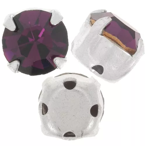 Chatons montés 6 mm Amethyst x5