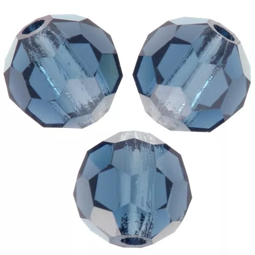 Perles rondes facettées Preciosa - Round Bead 5 mm - Montana x15