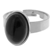 Bague serti réglable pour cabochon fond plat 14x10 mm - Acier inoxydable 304 x1