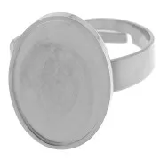 Bague serti réglable pour cabochon fond plat 18x13 mm - Acier inoxydable 304 x1