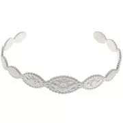 Bracelet jonc ovale motif soleil réglable 12x155 mm Acier inoxydable 304 x1