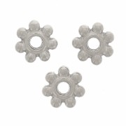 Perles rondelles fleur 4 mm - Acier inoxydable 304 x8