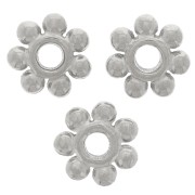 Perles rondelles fleur 6 mm - Acier inoxydable 304L x6