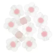 Perles fleurs 12.5 mm - Transparent - Rose Pastel x10
