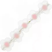 Perles fleurs 12.5 mm - Transparent - Rose Pastel x10