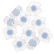 Perles fleurs 12.5 mm - Transparent - Bleu Pastel x10|raw }}