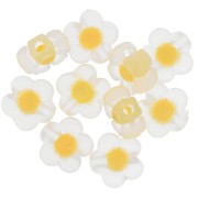 Perles fleurs 12.5 mm - Transparent - Jaune clair x10|raw }}