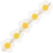 Perles fleurs 12.5 mm - Transparent - Jaune clair x10