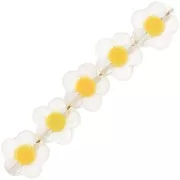 Perles fleurs 12.5 mm - Transparent - Jaune clair x10