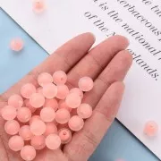 Perles rondes 10 mm - Transparent - Corail x10