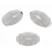 Perle ovale - ballon de rugby 16.5x10 mm - Plaqué Argent x1|raw }}