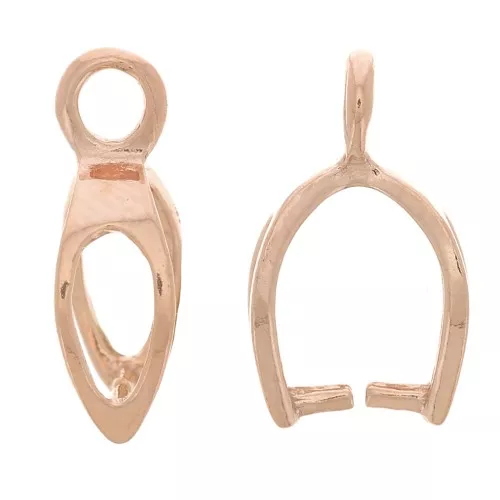 Attache pendentif évidé 12 mm - Argent 925 Doré Rose x1