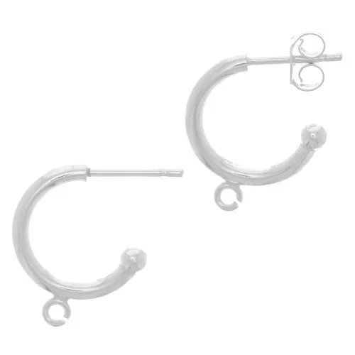Créoles ouvertes avec anneau 15 mm - Argent 925 x2