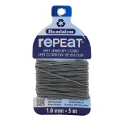 Cordon tressé RePEaT en polyester recyclé 1 mm - Gris x5m|raw }}