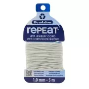 Cordon tressé RePEaT en polyester recyclé 1 mm - Ecru x5m
