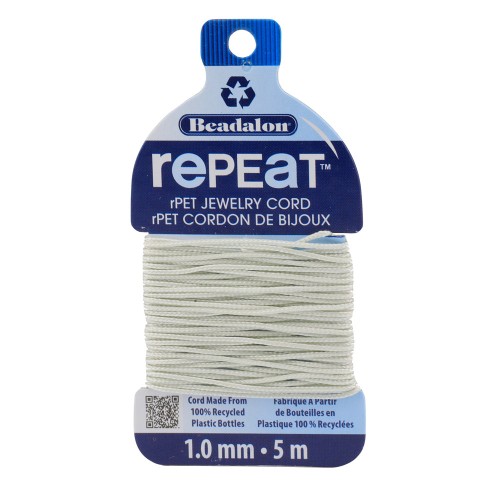 Cordon tressé RePEaT en polyester recyclé 1 mm - Ecru x5m