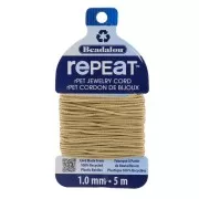 Cordon tressé RePEaT en polyester recyclé 1 mm - Sable x5m