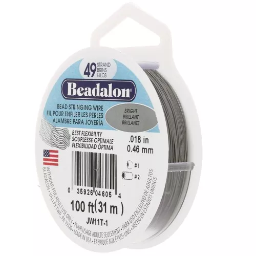 Fil Cablé 49 brins 0.46 mm - Beadalon - Acier inoxydable x31m