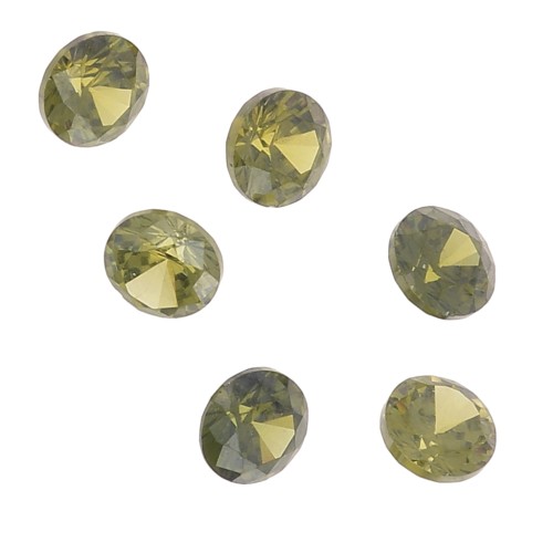 Cabochons ronds en Oxyde de Zirconium 3 mm - Olive x10