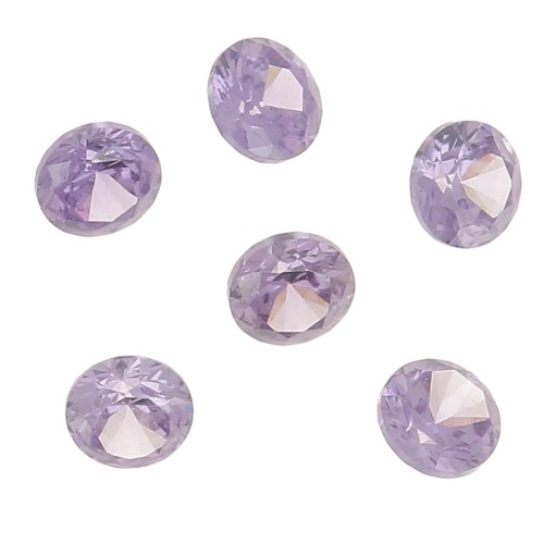 Cabochons ronds en Oxyde de Zirconium 3 mm - Lilas x10