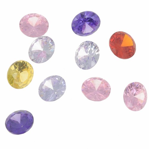 Cabochons ronds en Oxyde de Zirconium 5 mm - Multicolore x10