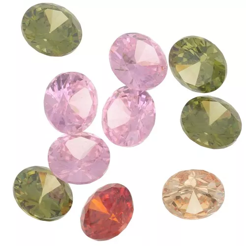 Cabochons ronds en Oxyde de Zirconium 6 mm - Multicolore x10