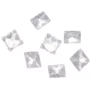 Cabochons carrés en Oxyde de Zirconium 3 mm - Crystal x10